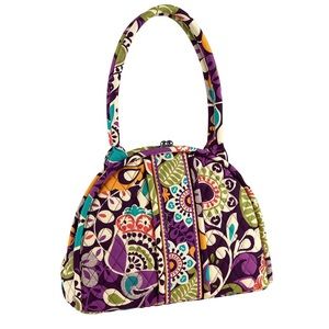 Vera Bradley Eloise Plum Crazy Snap Satchel